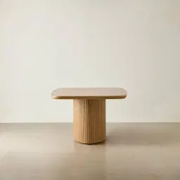 Terra Linea Light Brown Ash Veneer Single Leg Rectangular Dining Table - 240cm x 120cm