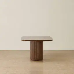 Terra Linea Amber Brown Ash Veneer Two- Round Leg Rectangular Dining Table - 240cm x 120cm