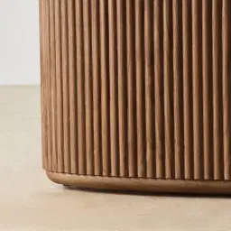 Terra Linea Amber Brown Ash Veneer Single Leg Rectangular Dining Table - 240cm x 120cm