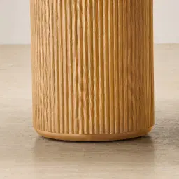 Terra Linea Light Brown Ash Veneer Two- Round Leg Rectangular Dining Table - 240cm x 120cm