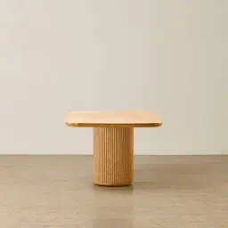 Terra Linea Light Brown Ash Veneer Two- Round Leg Rectangular Dining Table - 240cm x 120cm