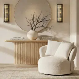 Terra Linea Amber Brown Ash Veneer Console Table