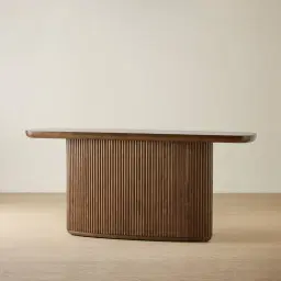 Terra Linea Amber Brown Ash Veneer Console Table