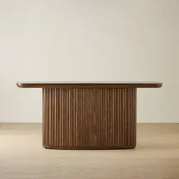 Terra Linea Amber Brown Ash Veneer Console Table