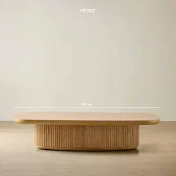 Terra Linea Light Brown Ash Veneer Rectangular Coffee Table