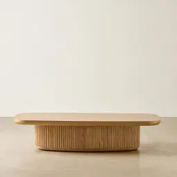 Terra Linea Light Brown Ash Veneer Rectangular Coffee Table