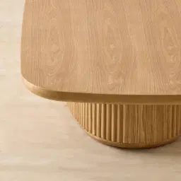 Terra Linea Light Brown Ash Veneer Rectangular Coffee Table