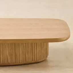 Terra Linea Light Brown Ash Veneer Rectangular Coffee Table