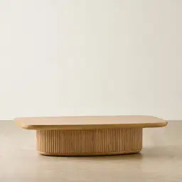 Terra Linea Light Brown Ash Veneer Rectangular Coffee Table