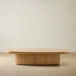 Terra Linea Light Brown Ash Veneer Rectangular Coffee Table