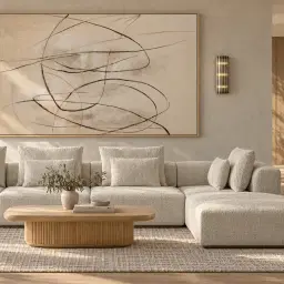 Terra Linea Light Brown Ash Veneer Rectangular Coffee Table