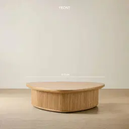 Terra Linea Light Brown Ash Veneer Low Triangular Coffee Table - 110cm
