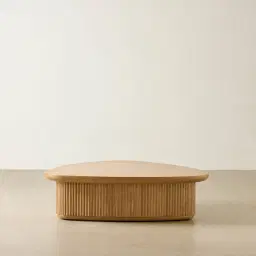 Terra Linea Light Brown Ash Veneer Low Triangular Coffee Table - 110cm