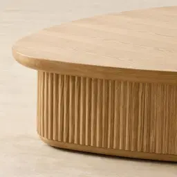 Terra Linea Light Brown Ash Veneer Low Triangular Coffee Table - 110cm