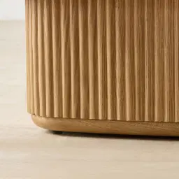 Terra Linea Light Brown Ash Veneer Low Triangular Coffee Table - 110cm