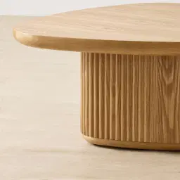 Terra Linea Light Brown Ash Veneer High Triangular Coffee Table - 90cm