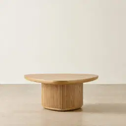 Terra Linea Light Brown Ash Veneer High Triangular Coffee Table - 90cm