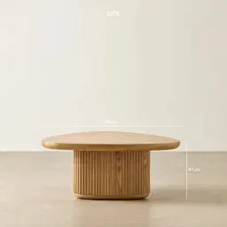 Terra Linea Light Brown Ash Veneer High Triangular Coffee Table - 90cm