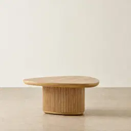 Terra Linea Light Brown Ash Veneer High Triangular Coffee Table - 90cm