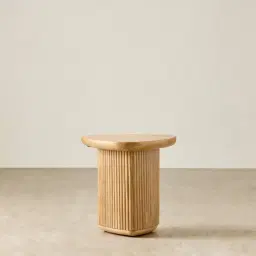 Terra Linea Light Brown Ash Veneer Triangular Side Table