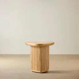 Terra Linea Light Brown Ash Veneer Triangular Side Table