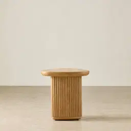 Terra Linea Light Brown Ash Veneer Triangular Side Table