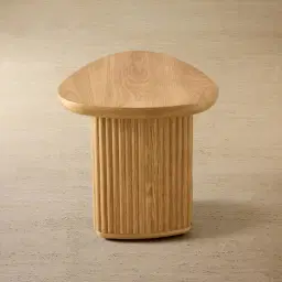 Terra Linea Light Brown Ash Veneer Triangular Side Table