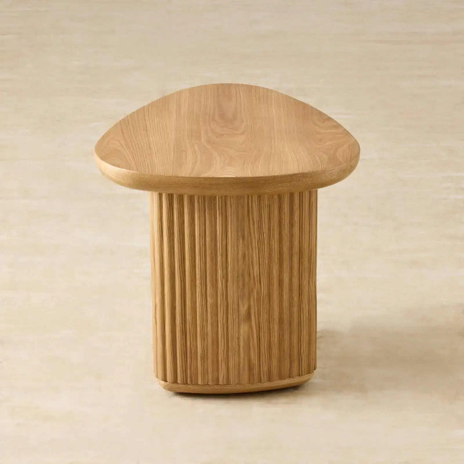 Terra Linea Light Ash Veneer Triangular Side Table