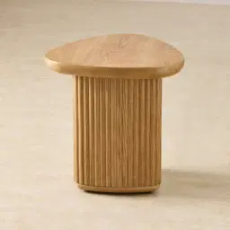 Terra Linea Light Brown Ash Veneer Triangular Side Table