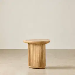 Terra Linea Light Brown Ash Veneer Triangular Side Table