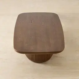 Terra Linea Amber Brown Ash Veneer Rectangular Coffee Table