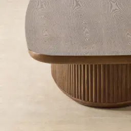 Terra Linea Amber Brown Ash Veneer Rectangular Coffee Table