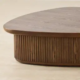 Terra Linea Amber Brown Ash Veneer Low Triangular Coffee Table - 110cm