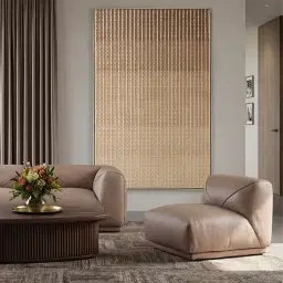 Terra Linea Amber Brown Ash Veneer Low Triangular Coffee Table - 110cm