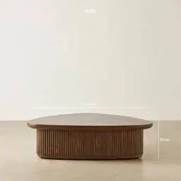Terra Linea Amber Brown Ash Veneer Low Triangular Coffee Table - 110cm