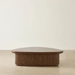 Terra Linea Amber Brown Ash Veneer Low Triangular Coffee Table - 110cm