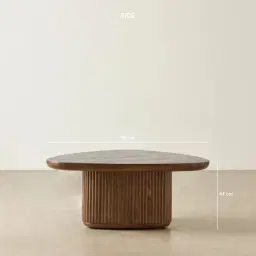Terra Linea Amber Brown Ash Veneer High Triangular Coffee Table - 90cm