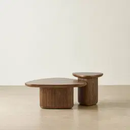 Terra Linea Amber Brown Ash Veneer High Triangular Coffee Table - 90cm