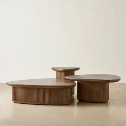 Terra Linea Amber Brown Ash Veneer High Triangular Coffee Table - 90cm