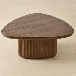 Terra Linea Amber Brown Ash Veneer High Triangular Coffee Table - 90cm