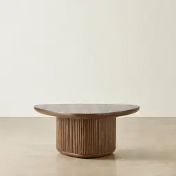 Terra Linea Amber Brown Ash Veneer High Triangular Coffee Table - 90cm