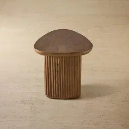 Terra Linea Amber Brown Ash Veneer Triangular Side Table