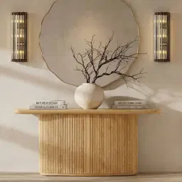 Terra Linea Light Brown Ash Veneer Console Table