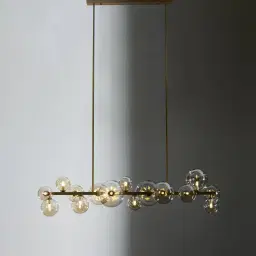 Bubble Transparent Chandelier - Brushed Brass
