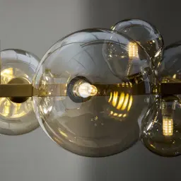 Bubble Transparent Chandelier - Brushed Brass