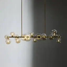 Bubble Transparent Chandelier - Brushed Brass