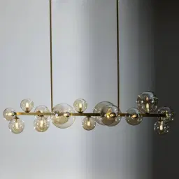 Bubble Transparent Chandelier - Brushed Brass