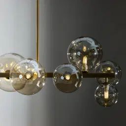 Bubble Transparent Chandelier - Brushed Brass