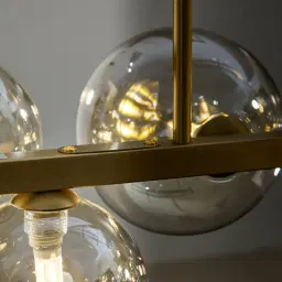 Bubble Transparent Chandelier - Brushed Brass