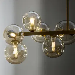 Bubble Transparent Chandelier - Brushed Brass
